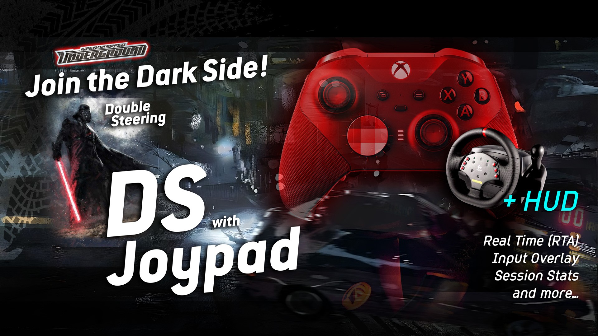 NFSU Lap Recorder (.asi) Overlay HUD & Wheel Device Flag for Joypads & Delta