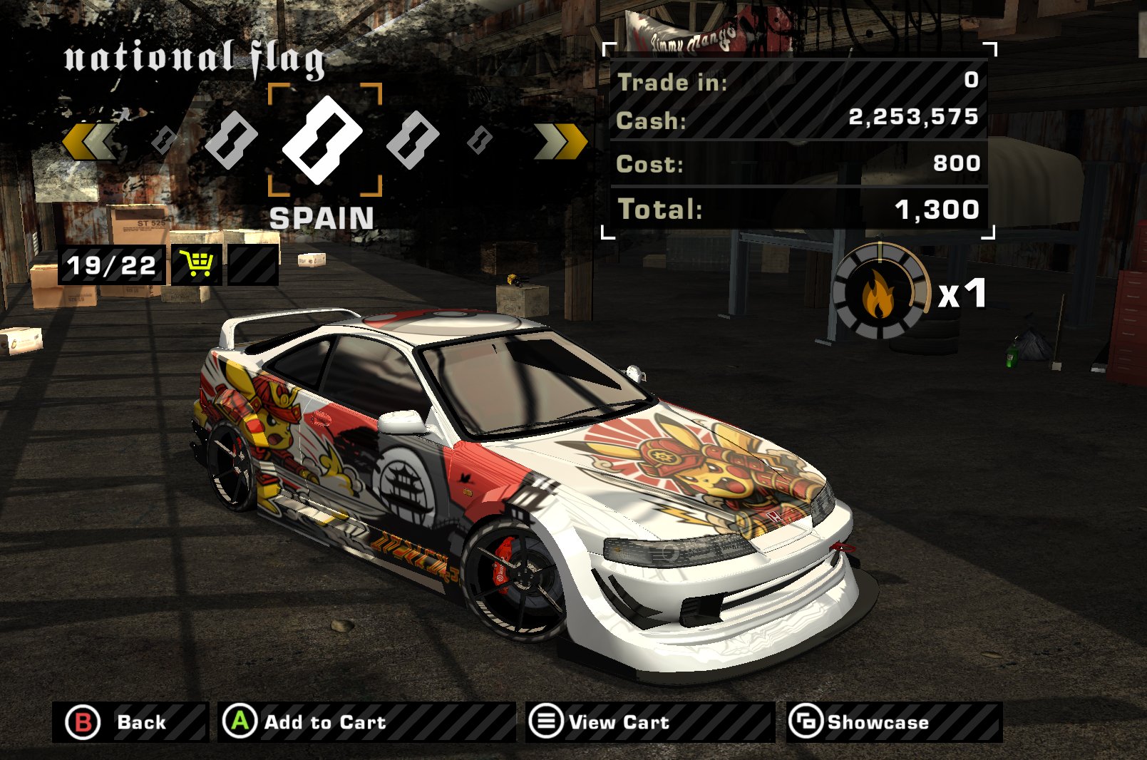 Vinyl for Honda Integra Type-R PIKACHU SAMURAI