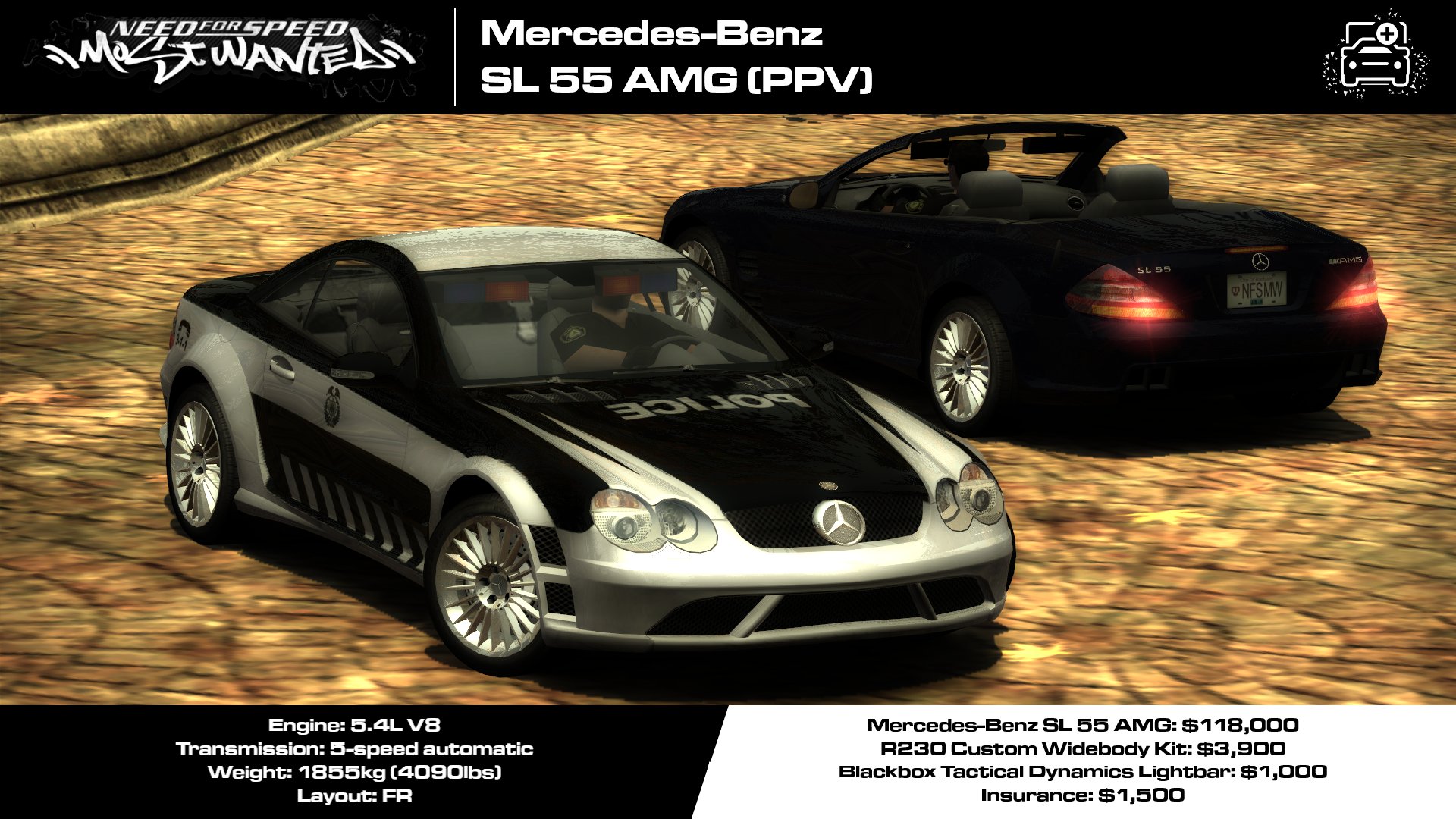 Mercedes-Benz SL 55 AMG (PPV) (Addon)