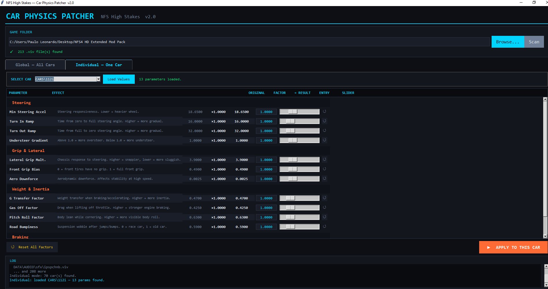 High Stakes Handling Customizer
