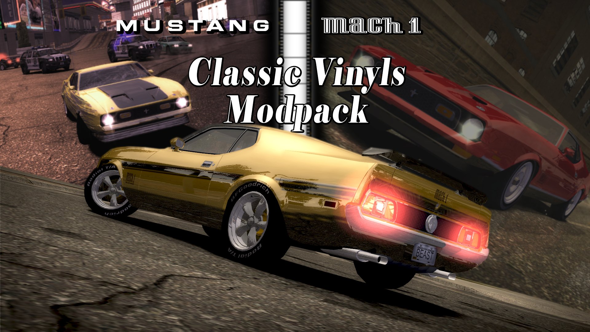 1971 Ford Mustang Mach-1 Old School Vinyls Modpack for MW05