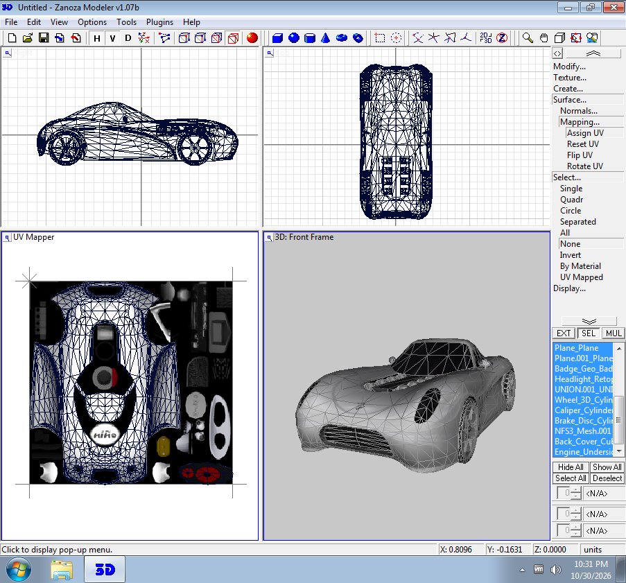 Zanoza Zmodeler 1.07b Wavefront OBJ import/export filter