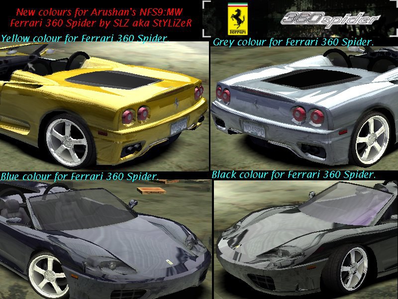 4 new colours for Ferrari 360 Spider