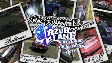 NFSMW Azur Lane Race Queen's Itasha livery pack - NFS Most Wanted