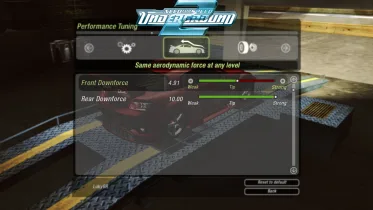 Same aerodynamic force at any level - NFS Underground 2