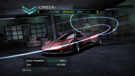 NEED FOR SPEED: Carbon savegame with rare cars.