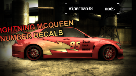 Lightning McQueen Number Decals