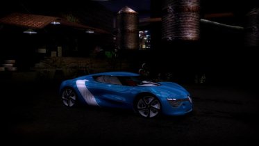 Renault DeZir Concept In A Dark Industrial Warehouse At 12;00 a.m. Renault DeZir Concept In A Dark Industrial Warehouse At 12;00 a.m.