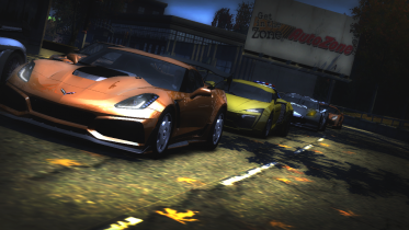 Chevrolet Corvette ZR1 & other cars in a different cutscene